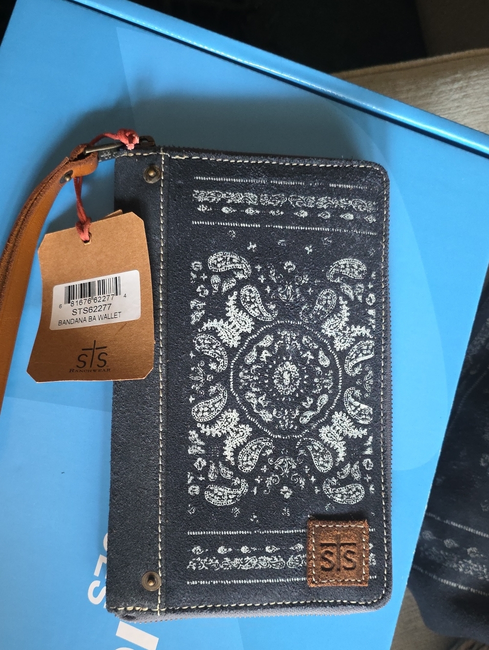 STS Ranchwear Black Bandana Print Wristlet Wallet